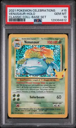 2021 POKEMON CELEBRATIONS CLASSIC COLLECTION #15 VENUSAUR-HOLO PSA 10 - Image 1