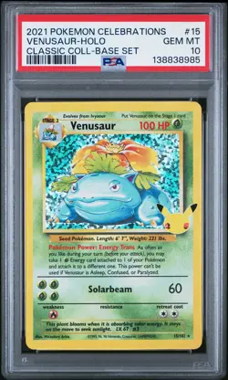 2021 POKEMON CELEBRATIONS CLASSIC COLLECTION #15 VENUSAUR-HOLO PSA 10 - Image 1