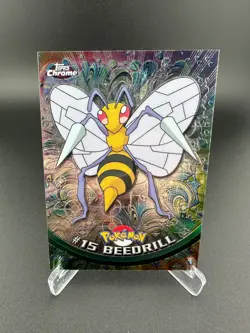 Beedrill #15 Holo Topps Chrome Trading Cards Series 1 Pokemon NM - Image 1