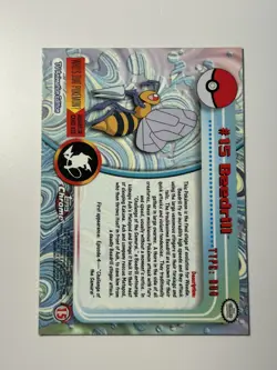 #15 Beedrill 1999 Topps Chrome Pokemon Card Series 1 Blue Logo - Image 2