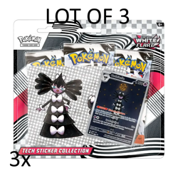 Pokemon TCG S&V White Flare 3 Pack Blister Tech Sticker Collection Lot Of 3 NEW - Image 1