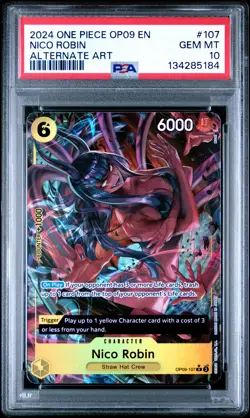 2024 ONE PIECE OP09-EMPERORS IN THE NEW WORLD ALTERNATE ART NICO ROBIN PSA 10 - Image 1