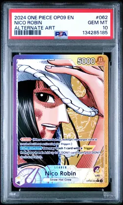 2024 ONE PIECE OP09-EMPERORS IN THE NEW WORLD ALTERNATE ART NICO ROBIN PSA 10 - Image 1