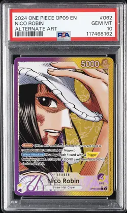 2024 ONE PIECE OP09-EMPERORS IN THE NEW WORLD ALTERNATE ART NICO ROBIN PSA 10 - Image 1