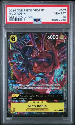 2024 ONE PIECE OP09-EMPERORS IN THE NEW WORLD ALTERNATE ART NICO ROBIN PSA 10 - Image 1