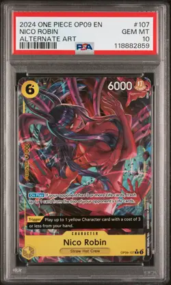 2024 ONE PIECE OP09-EMPERORS IN THE NEW WORLD ALTERNATE ART NICO ROBIN PSA 10 - Image 1