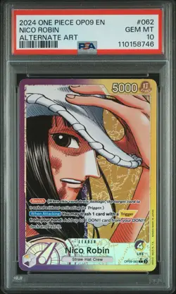 2024 ONE PIECE OP09-EMPERORS IN THE NEW WORLD ALTERNATE ART NICO ROBIN PSA 10 - Image 1