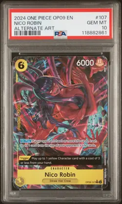 2024 ONE PIECE OP09-EMPERORS IN THE NEW WORLD ALTERNATE ART NICO ROBIN PSA 10 - Image 1