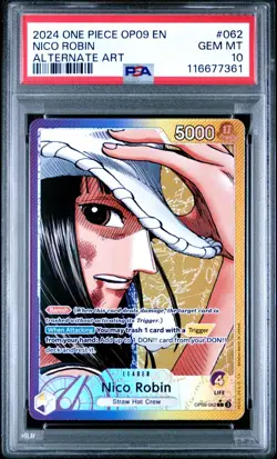 2024 ONE PIECE OP09-EMPERORS IN THE NEW WORLD ALTERNATE ART NICO ROBIN PSA 10 - Image 3