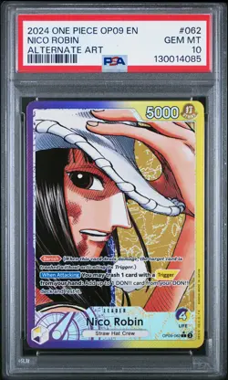 2024 ONE PIECE OP09-EMPERORS IN THE NEW WORLD ALTERNATE ART NICO ROBIN PSA 10 - Image 1