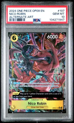 2024 ONE PIECE OP09-EMPERORS IN THE NEW WORLD ALTERNATE ART NICO ROBIN PSA 10 - Image 1