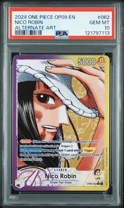 2024 ONE PIECE OP09-EMPERORS IN THE NEW WORLD ALTERNATE ART NICO ROBIN PSA 10 - Image 1