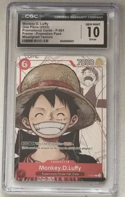 CGC 10 Error Card Monkey Luffy Premium Collection 25th Anniversary One Piece 001 - Image 1