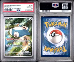 2023 Pokemon SVP EN Snorlax 151 ETB Promo #051 PSA 10 GEM MINT - Image 1