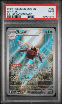 NINJASK #137 ILLUSTRATION RARE 2025 POKEMON MEG EN MEGA EVOLUTION PSA 9 LOW POP - Image 1