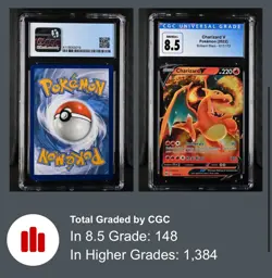 Pokemon TCG Brilliant Stars #017 Charizard V 2022 Ultra Rare CGC 8.5 NM/MT+ - Image 1