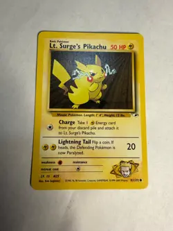 Gym Heroes Pokemon TCG Lt. Surge's Pikachu - Image 1