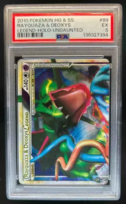 2010 Pokemon HeartGold & SoulSilver Undaunted Rayquaza Deoxys LEGE #89/90 PSA 5 - Image 1