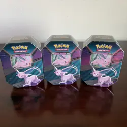 Pokemon TCG 2022 V Heros Tin - Lot of 3 Espeon V Sealed In Hand - Image 1