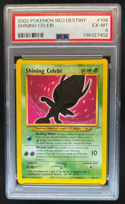 2002 Pokemon Neo Destiny Shining Celebi Holo #106/105 PSA 6 - Image 1