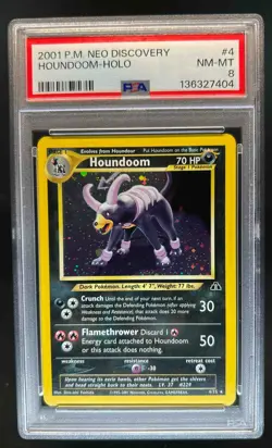 2001 Pokemon Neo Discovery Houndoom Holo #4/75 PSA 8 - Image 1