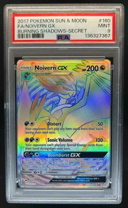 2017 Pokemon Sun & Moon Burning Shadows Noivern GX #160/147 PSA 9 - Image 1