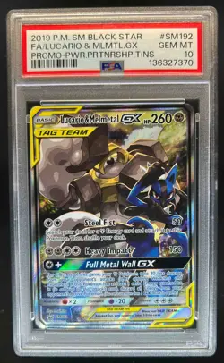 2016-19 Pokemon SM Black Star Promos Lucario & Melmetal #SM192 PSA 10 - Image 1