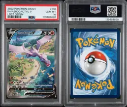 Pokemon TCG Aerodactyl v 180/196 Lost Origin Alt Art Holo Rare PSA 10 Gem Mint - Image 3
