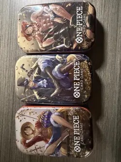 One Piece Tin Pack Set Vol 2 Set of 3 | TS-02 OP-13 | Factory Sealed | Bandai - Image 1