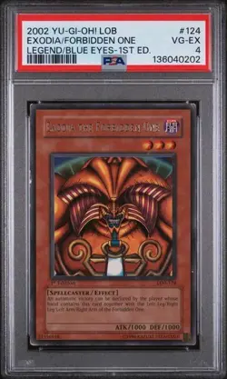 2002 Yu-Gi-Oh! LOB-124 Exodia the Forbidden One 1st Edition PSA 4 - Image 1