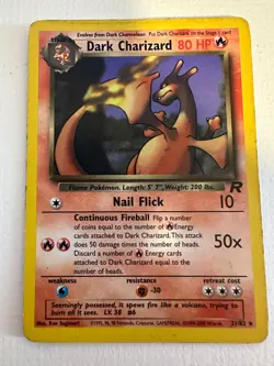 Pokemon Dark Charizard Card 21/82 Team Rocket 2000 Non-Holo, Unlimited LP - Image 1