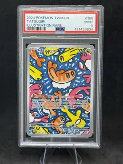 2024 POKEMON TWM EN-TWILIGHT MASQUERADE ILLUSTRATION RARE #186 TATSUGIRI PSA 9 - Image 1