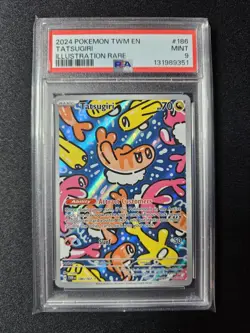 2024 POKEMON TWM EN-TWILIGHT MASQUERADE ILLUSTRATION RARE #186 TATSUGIRI PSA 9 - Image 1