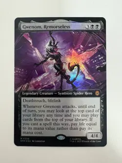 Gwenom Remorseless Foil Borderless MTG Magic the Gathering Card NM Near Mint SPM - Image 1