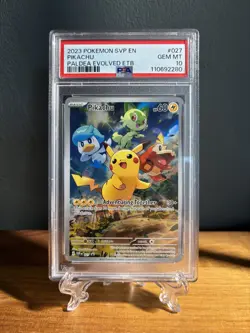 Pokemon Card PSA 10 Pikachu SVP 027 Paldea Evolved ETB Full Art Promo - FAST 🚚 - Image 1