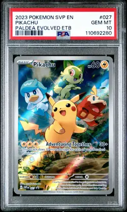 Pokemon Card PSA 10 Pikachu SVP 027 Paldea Evolved ETB Full Art Promo - FAST 🚚 - Image 3