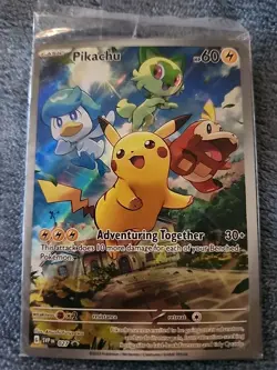 Pikachu SVP 027 Pokemon Card Holo Rare Paldea Evolved Black Star Promo Sealed - Image 1