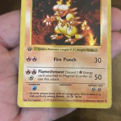 Magmar 36/102 Shadowless 1st Edition Base Set Pokemon Card TCG Vintage WOTC - Image 3