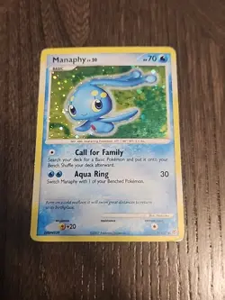 Manaphy 9/130 Pokemon Diamond and Pearl Holo Swirl - Image 1