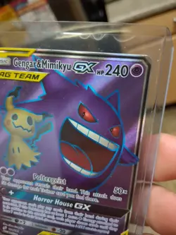 Pokemon Gengar & Mimikyu GX TAG TEAM Full Art Holo Ultra Rare 164/181 Sm-Team Up - Image 3