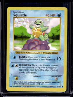 1999 Pokemon Shadowless Squirtle #63/102 - Image 1