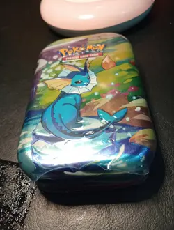 Pokemon Prismatic Evolutions Mini Tin Vaporeon Sealed 2 Booster Packs - Image 5