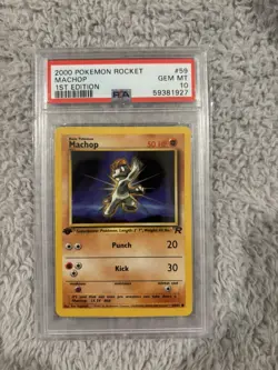 2000 Pokemon Team Rocket 1st Edition MACHOP #59 PSA 10 - Image 1