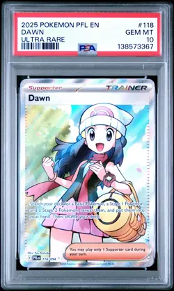 2025 POKEMON PFL EN-PHANTASMAL FLAMES ULTRA RARE #118 DAWN PSA 10 - Image 1