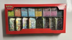 Pokemon TCG Scarlet & Violet Prismatic Evolutions Mini Tins Sealed 8 Pack Costco - Image 1
