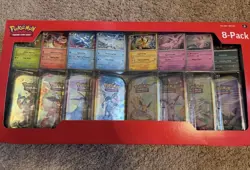Pokemon TCG Scarlet & Violet Prismatic Evolutions Mini Tins Sealed 8 Pack Costco - Image 1