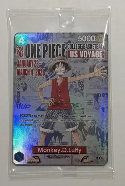 One Piece P-055 Monkey D Luffy US Voyage College Basketball Promo Gonzaga Sealed - Image 1
