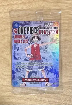 Bandai One Piece Monkey D. Luffy Promo Card College Basketball US Voyage 2026 - Image 1