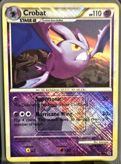 Crobat Pokemon League Promo Crosshatch Holo Pokemon Unleashed Card - Image 1