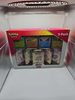 Pokemon TCG: Scarlet & Violet 151 5-pack Mini Tins 4 Promo Cards Costco Set A/B - Image 1